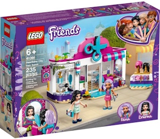 stock photo of lego friends hair salon set on white background