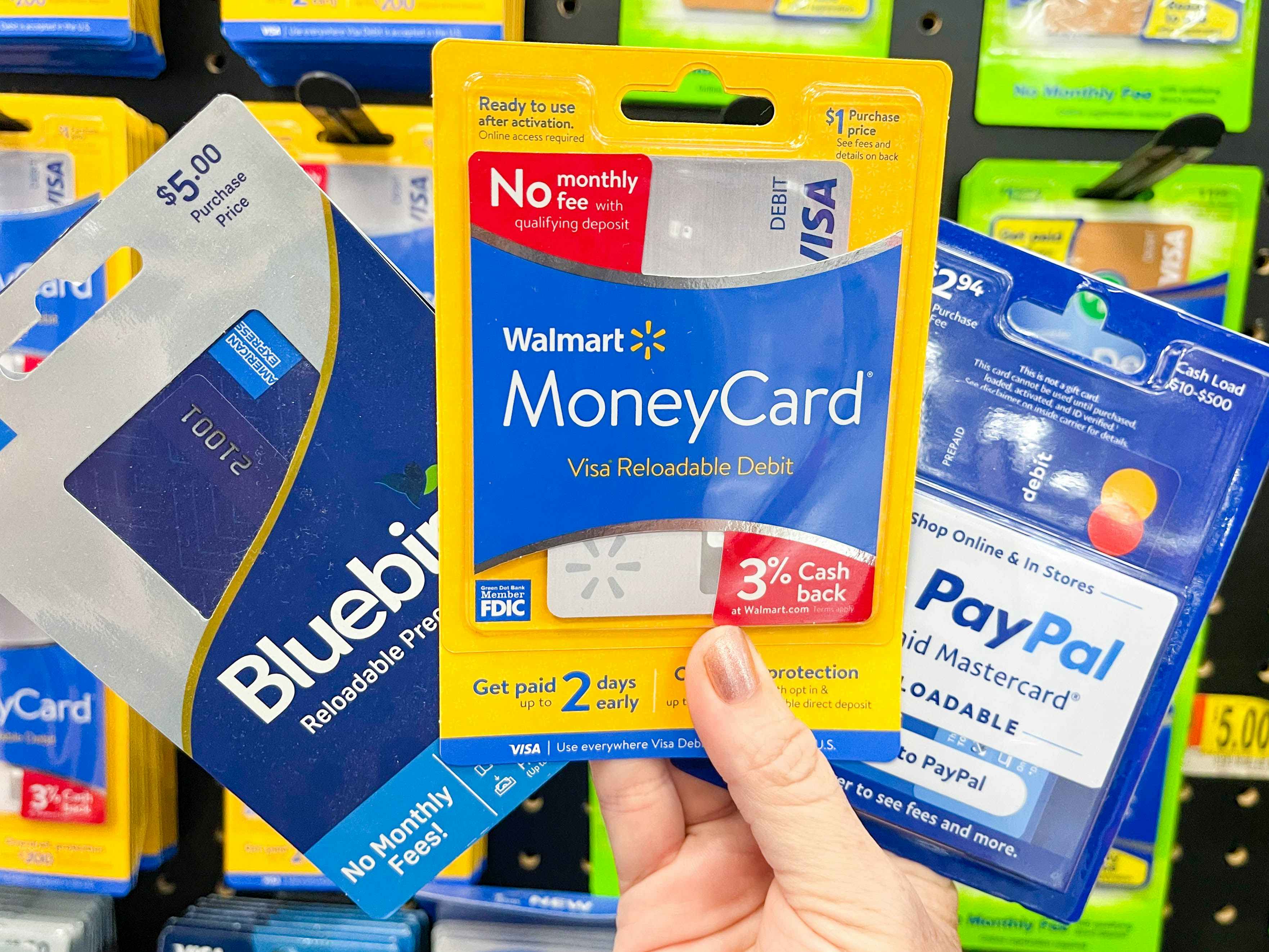 walmart money card bluebird prepaid card paypal card
