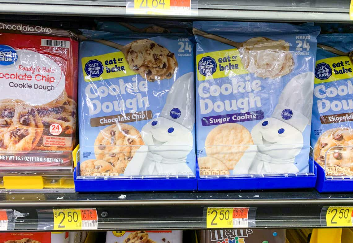 pillsbury cookie dough on walmart shelf