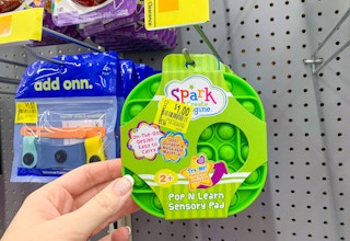 spark create imagine pop n learn sensory pad hanging on walmart hook with clearance price tag