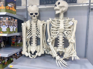 way to celebrate 7 foot skeletons on shelf at walmart