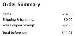 An amazon order summary ending in $11.91.