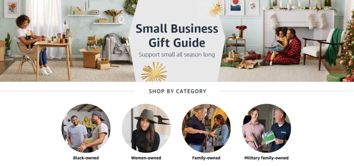 Amazon Small Business Gift Guide screenshot.