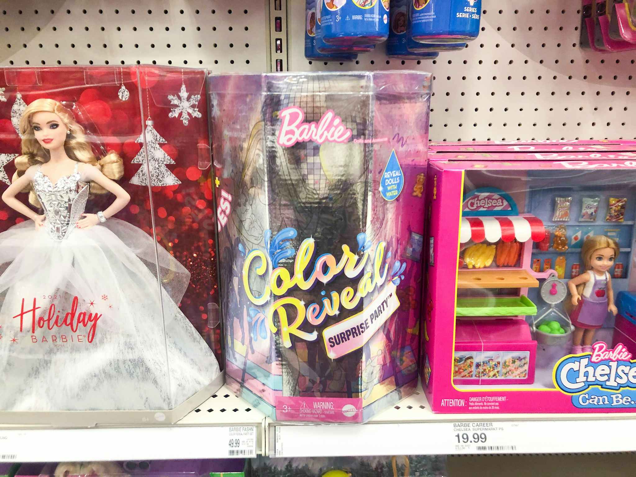 barbie color reveal surprise party on a target shelf