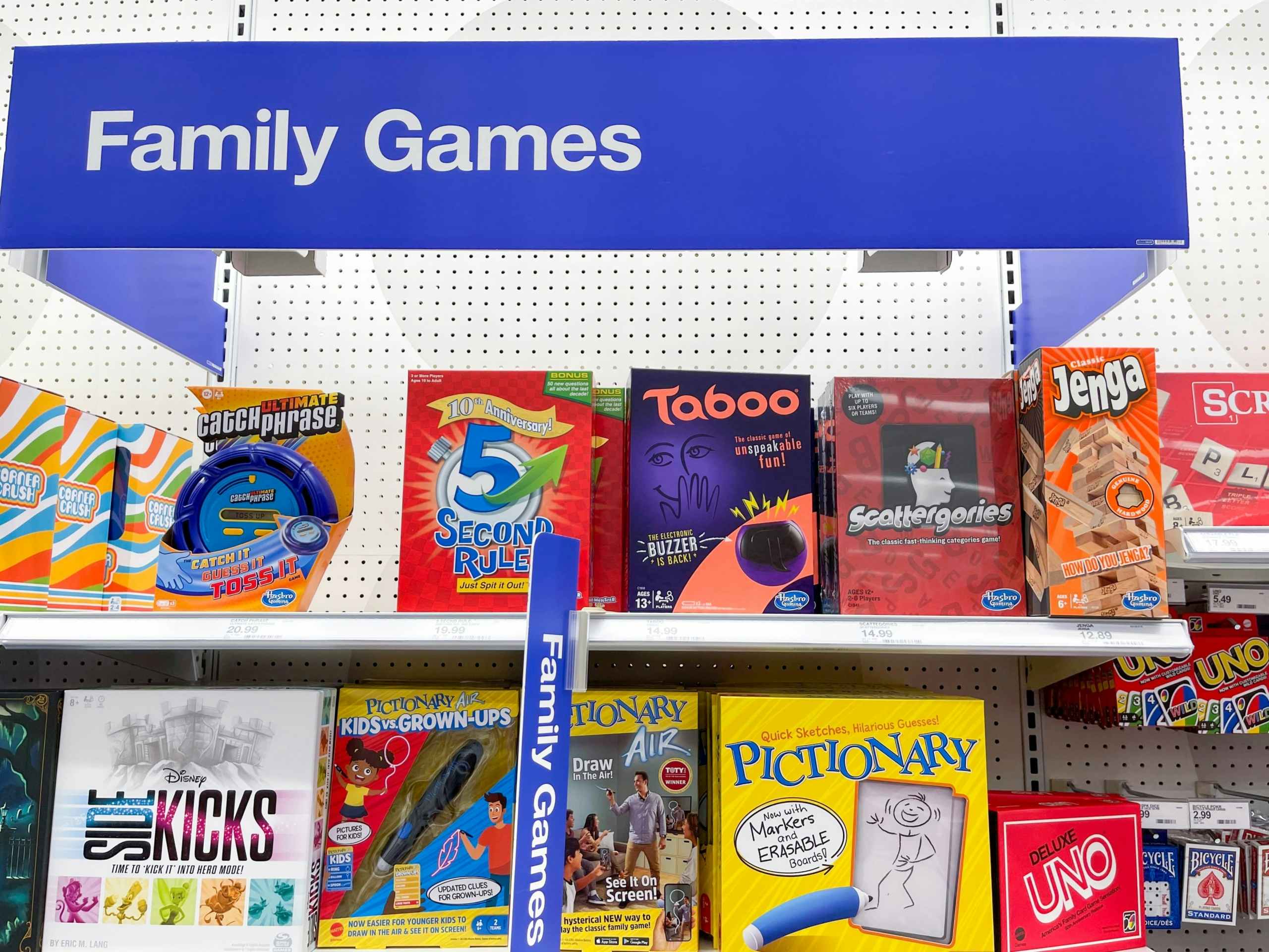 family games sign and area