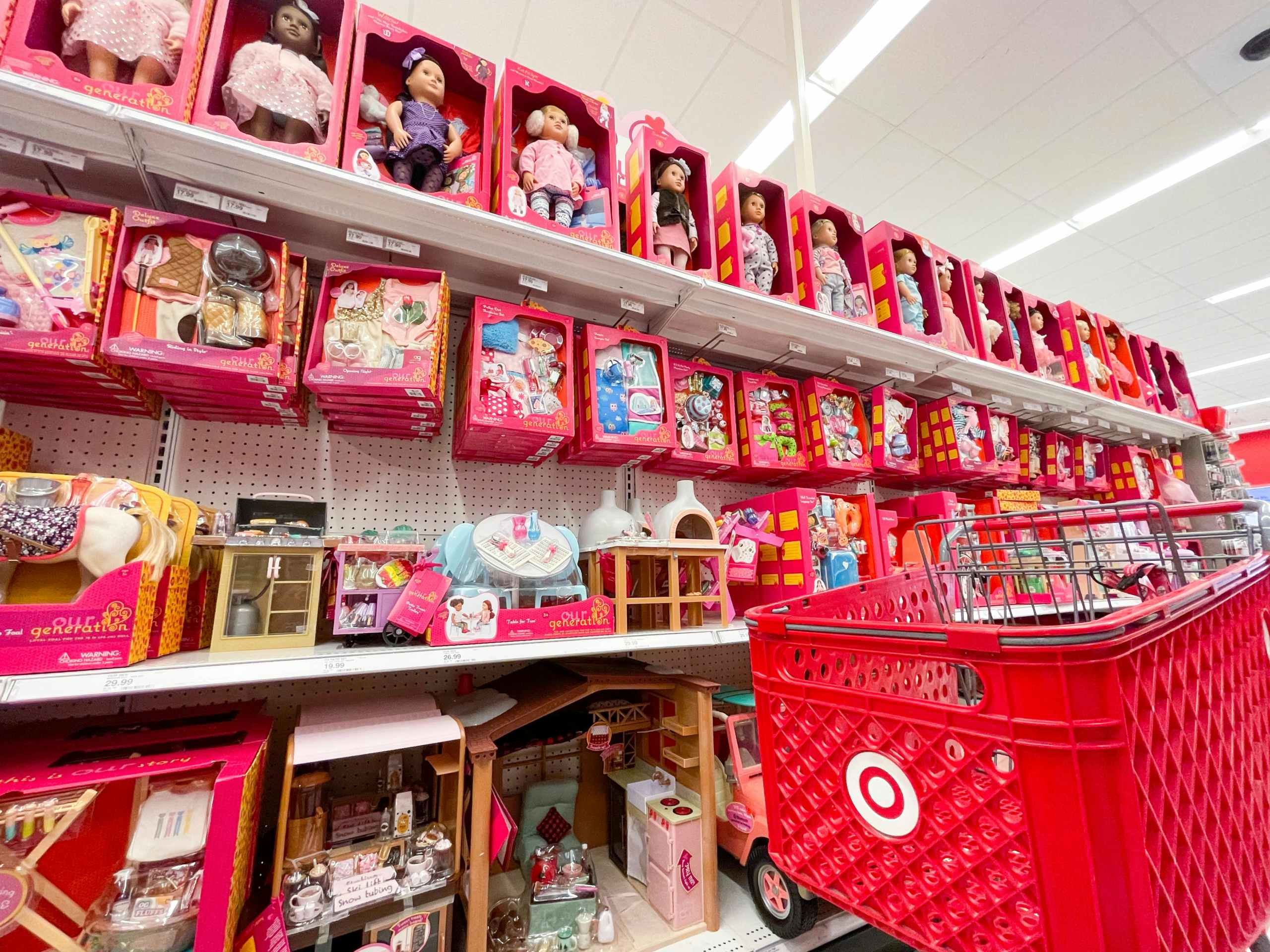 our generation display with target cart