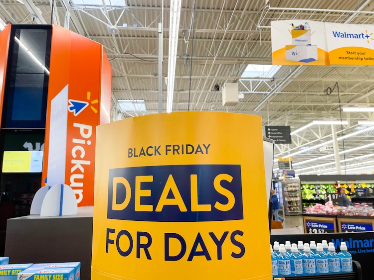 black friday walmart deals for days signs in store