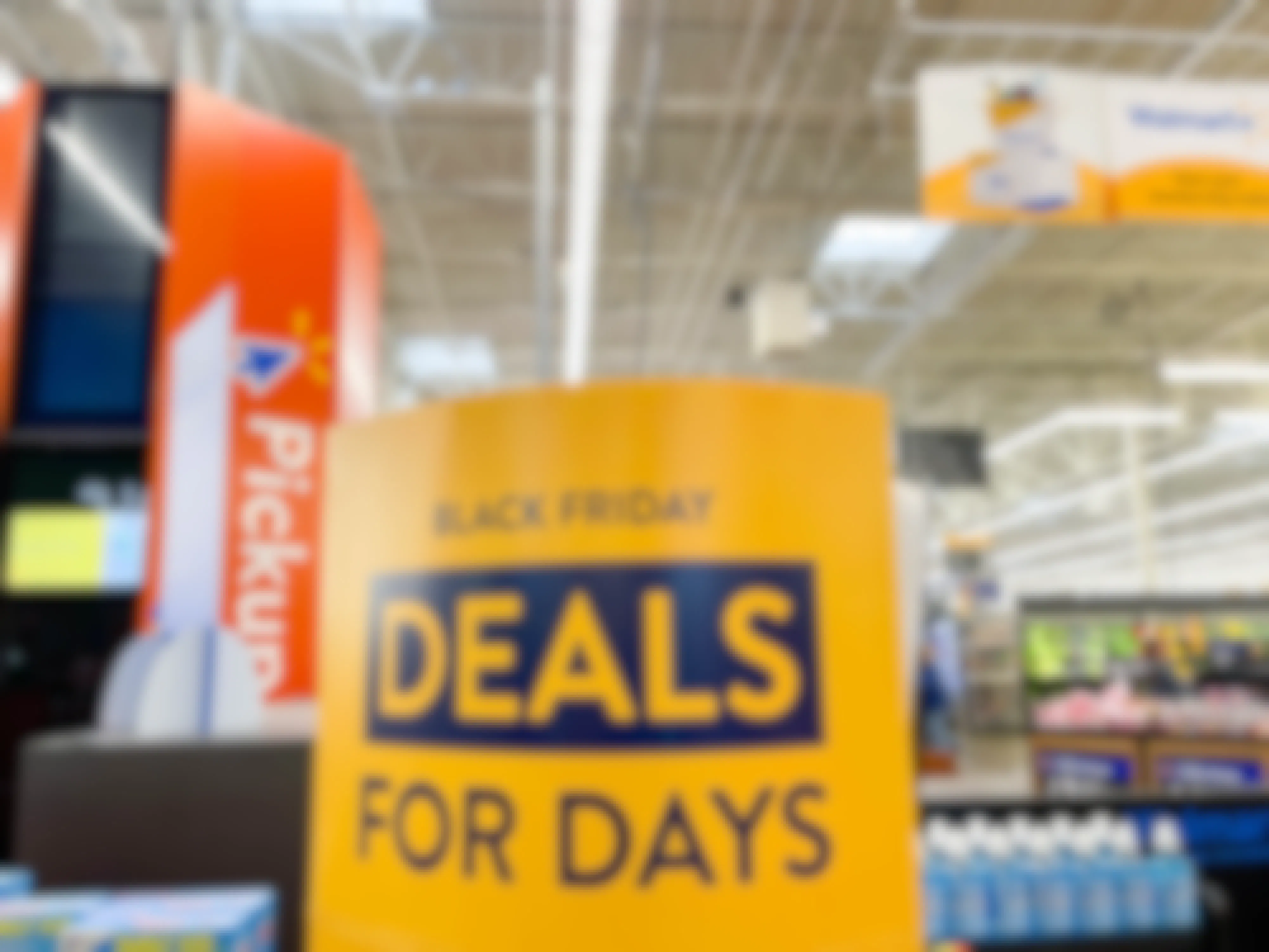 black friday walmart deals for days signs in store