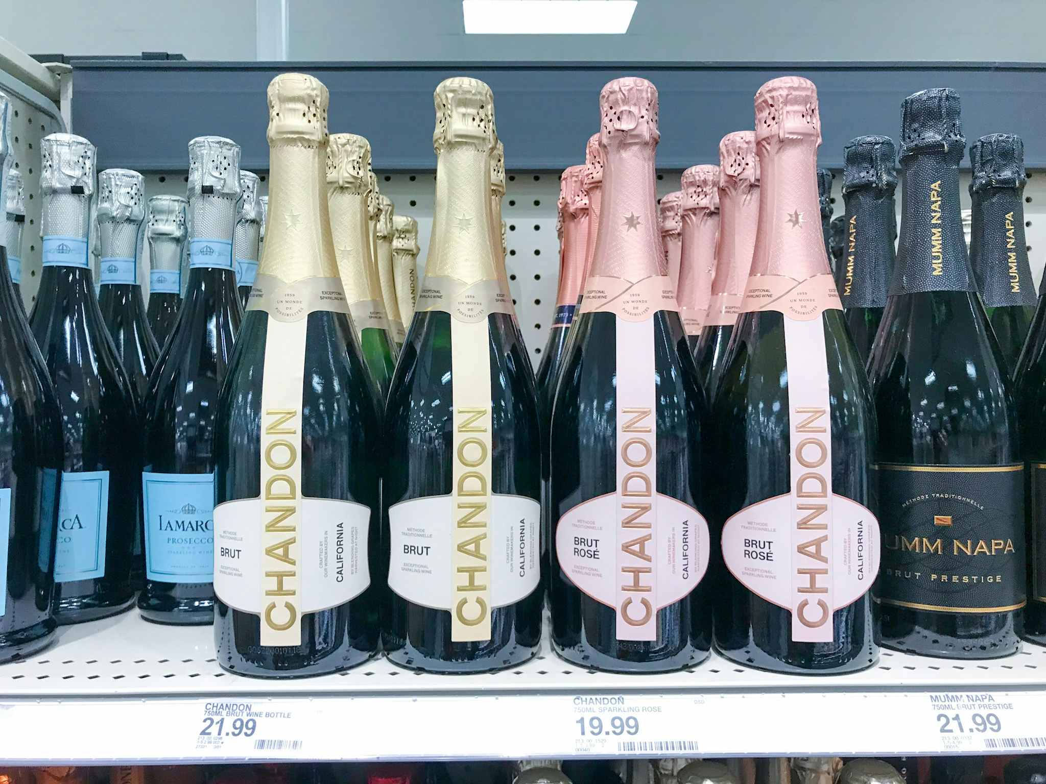 chandon sparkling wine on a target shelf