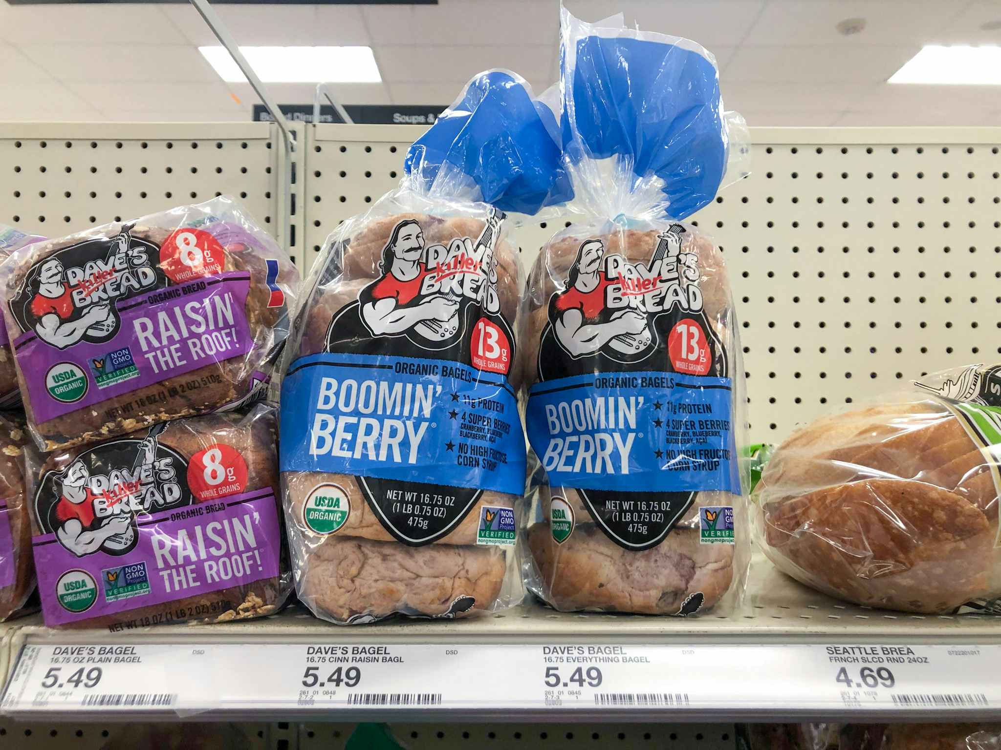 dave's killer bread on a target shelf