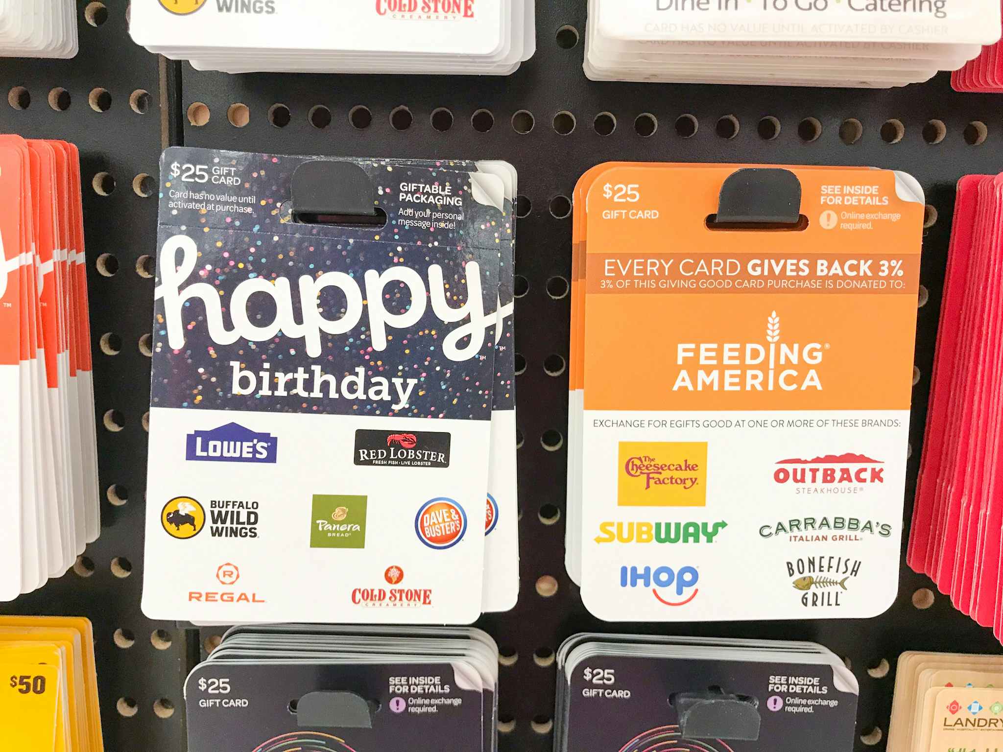 dining gift cards at target
