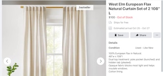 Facebook marketplace curtains