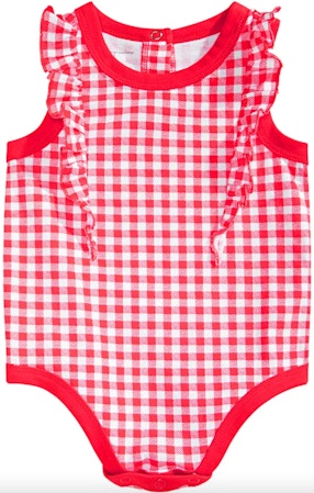 first impressions baby girls red gingham print cotton bodysuit macys 101121 1633963495 1633963495