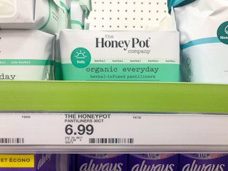 Honey Pot liners on Target store shelf