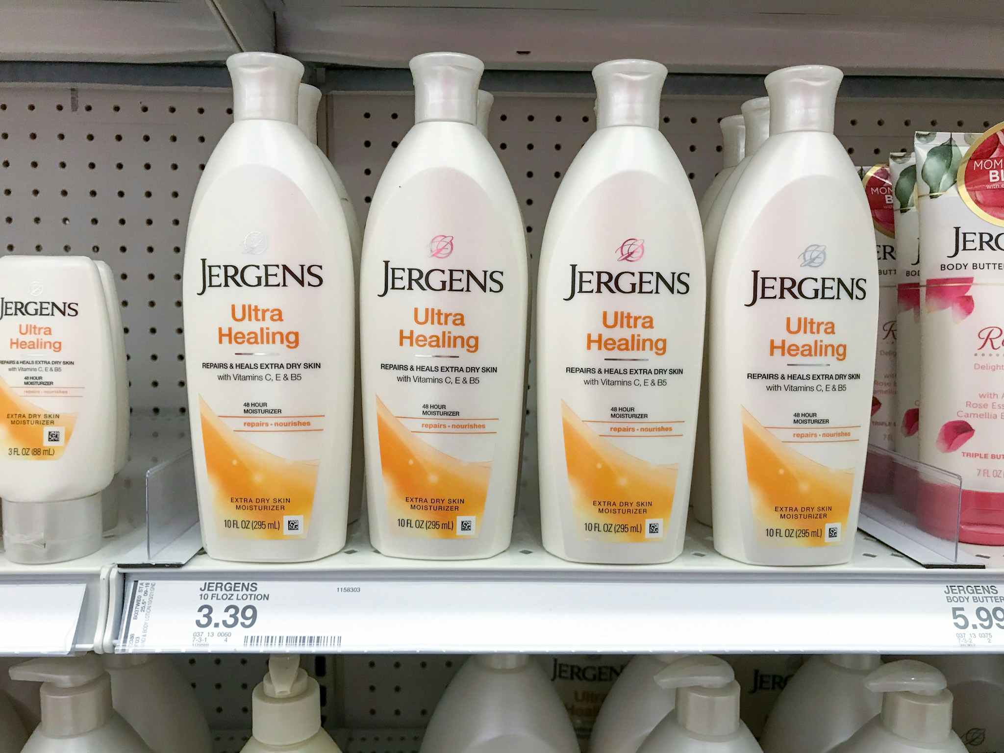 jergens lotion on a target shelf