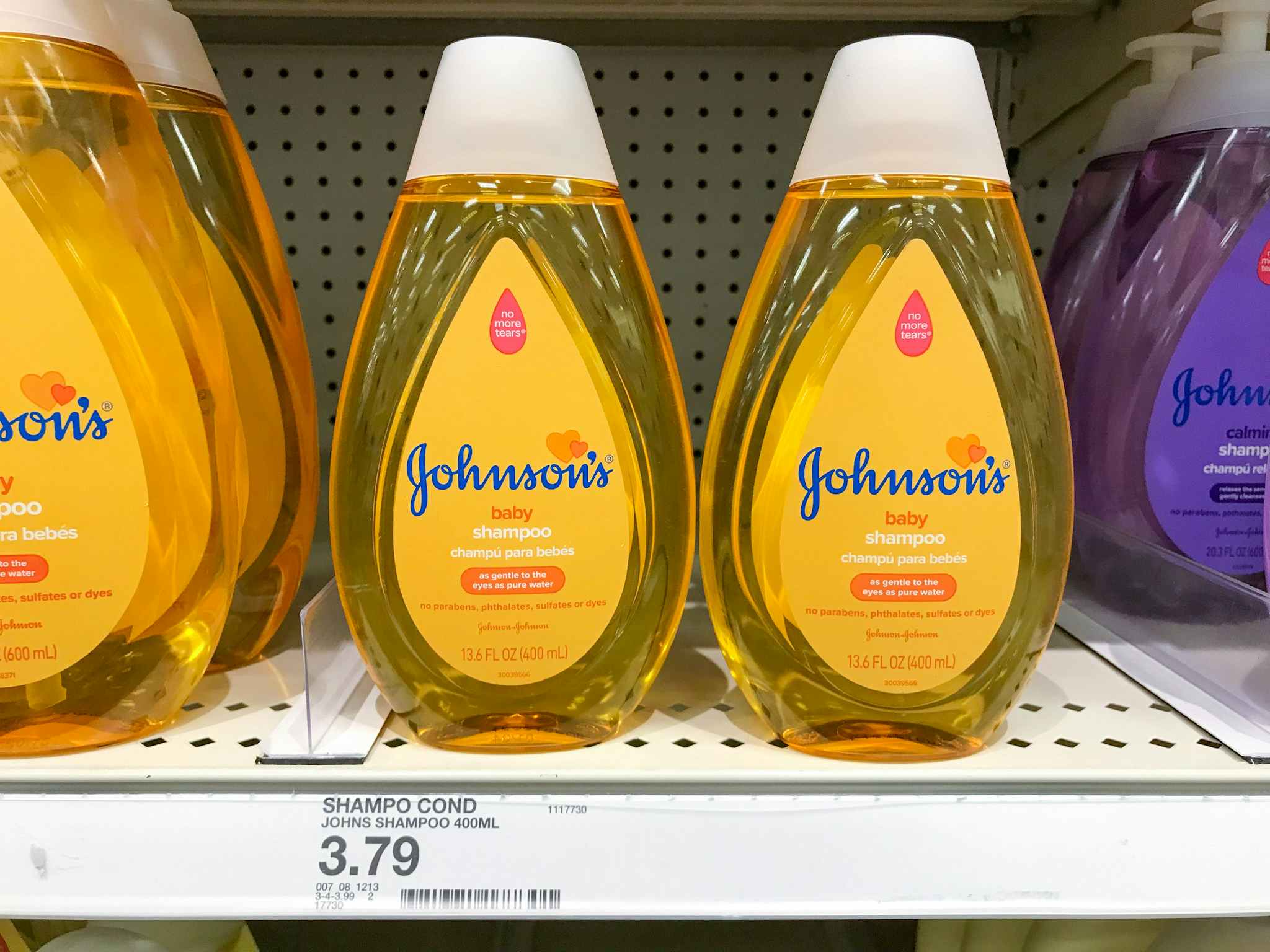 johnson's baby shampoo on a target shelf
