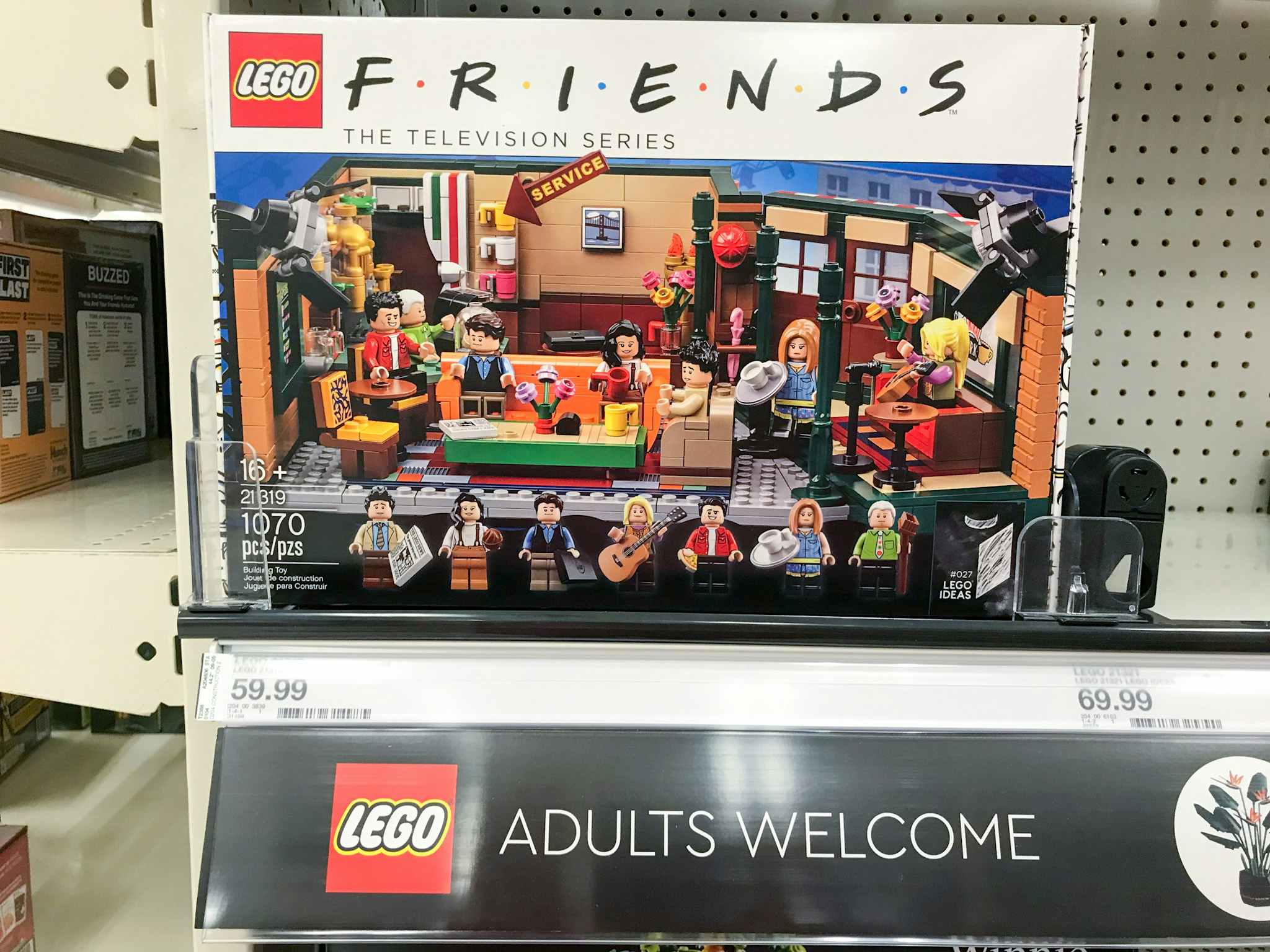 lego friends central perk cafe building set on a target shlef