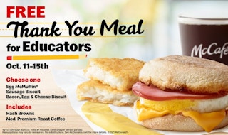 McDonalds Thank You Meal for Educators