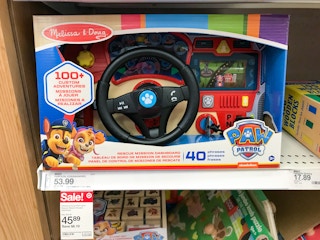melissa & doug paw patrol dashboard on a target shelf
