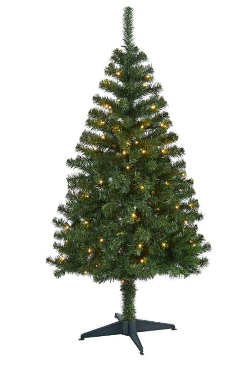 4ft. Pre-Lit Northern Tip Pine Artificial Christmas Tree, Clear LED Lights