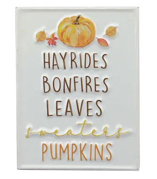 Pumpkins & Hayrides Metal Tabletop Sign by Ashland