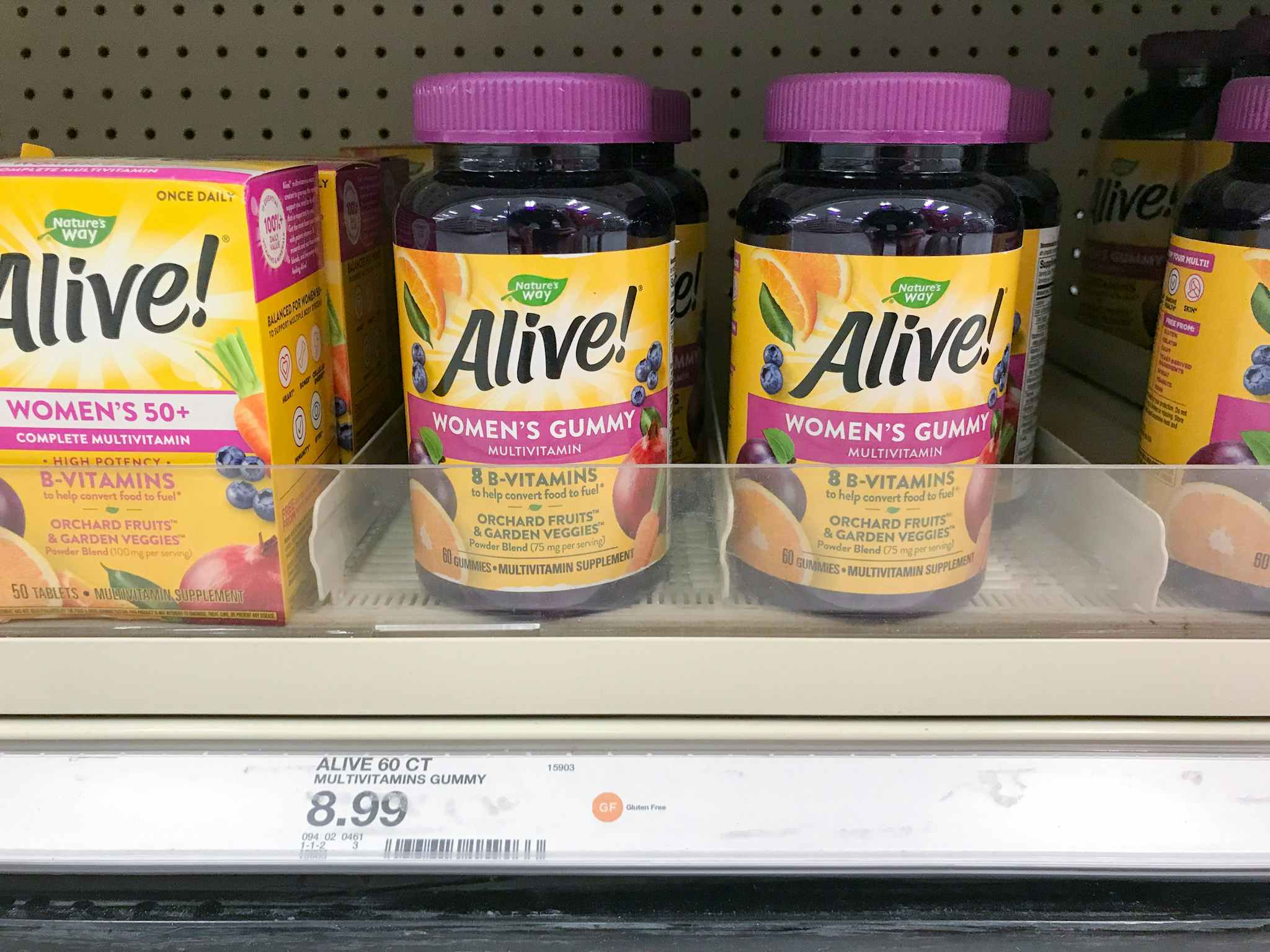 nature's way women's gummy vitamins on a target shelf