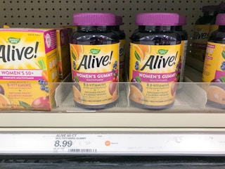 nature's way women's gummy vitamins on a target shelf