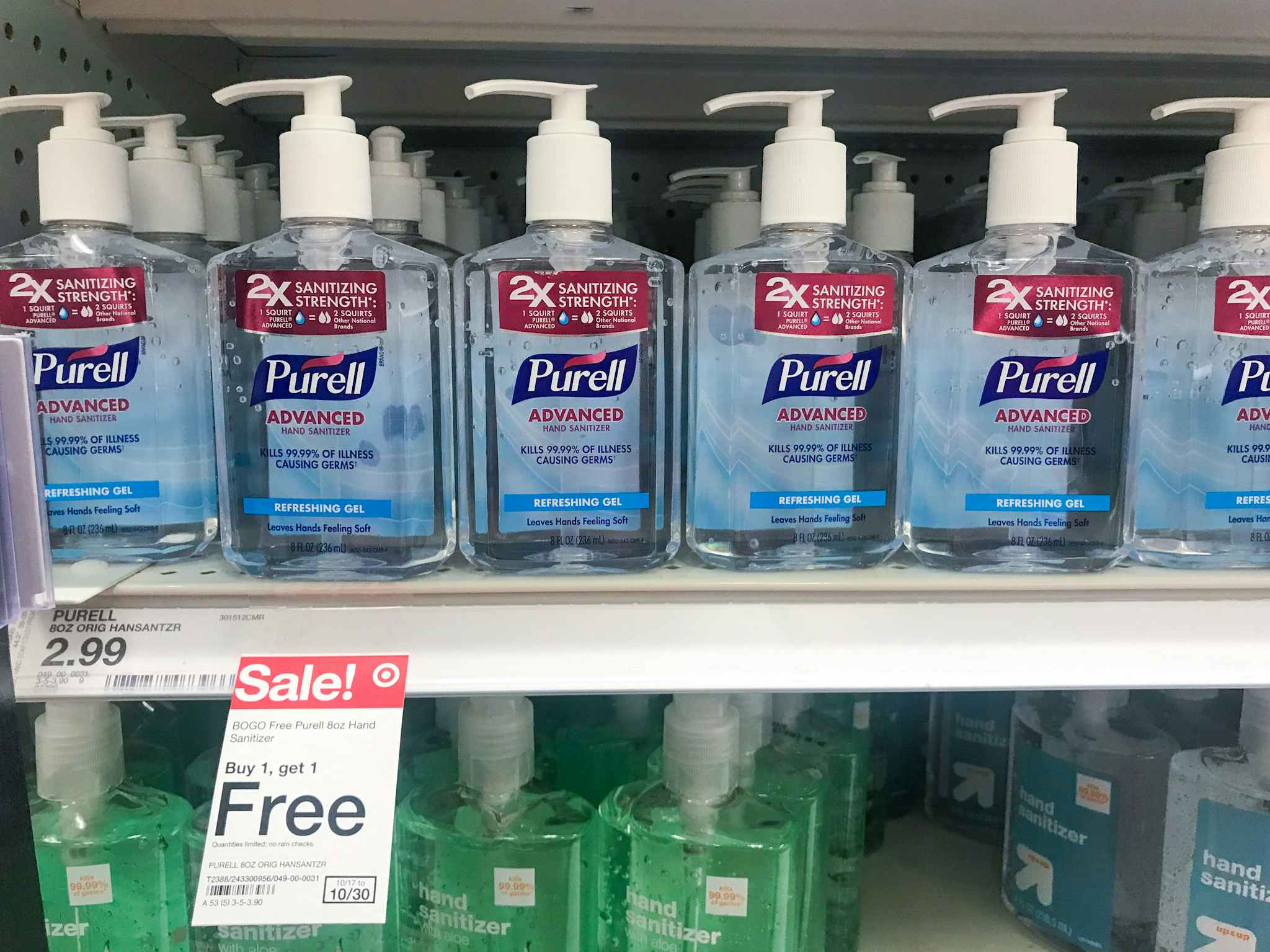 purell hand sanitizer on a target shelf