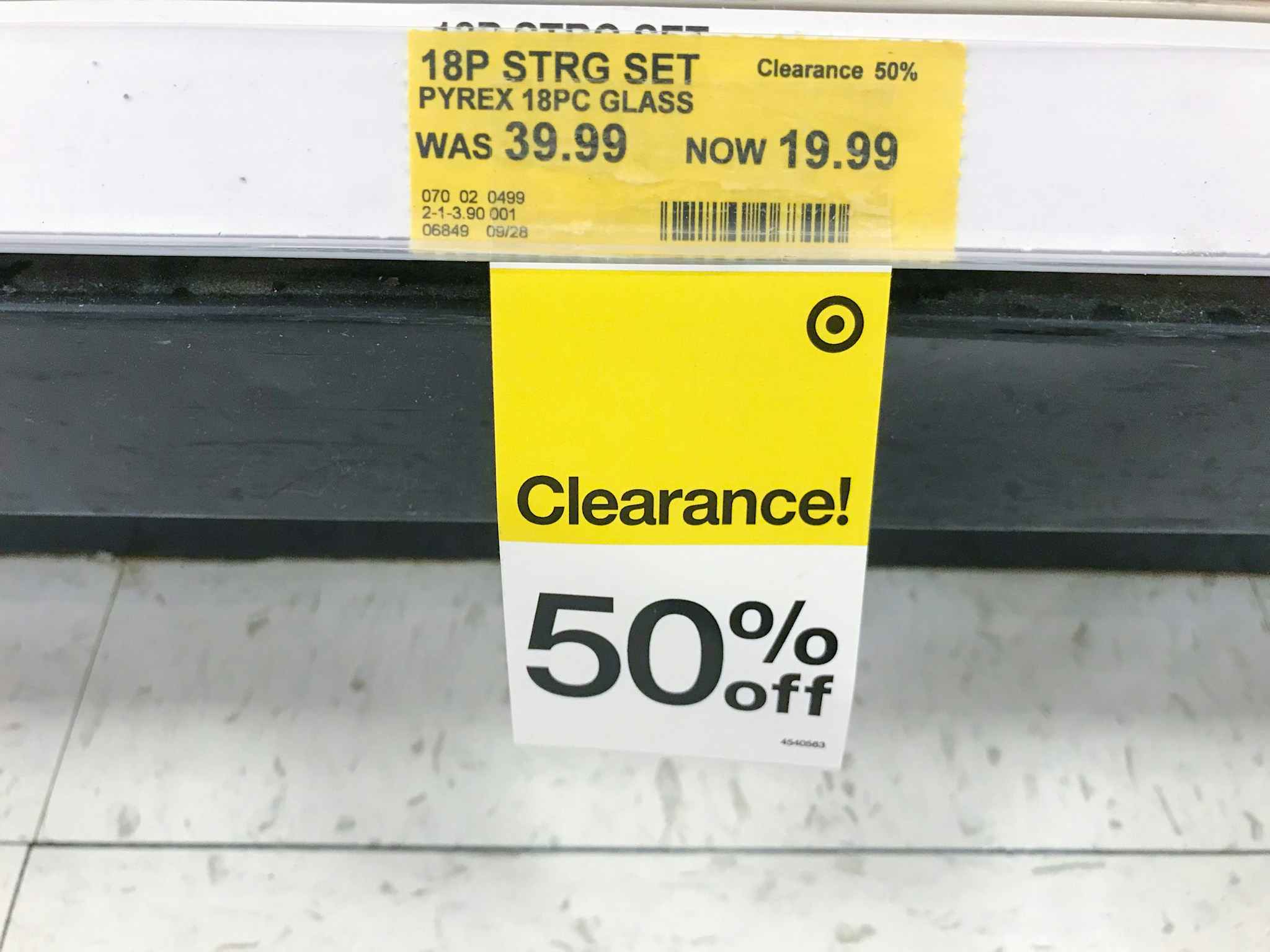 pyrex 18-piece storage set target ckearance tag