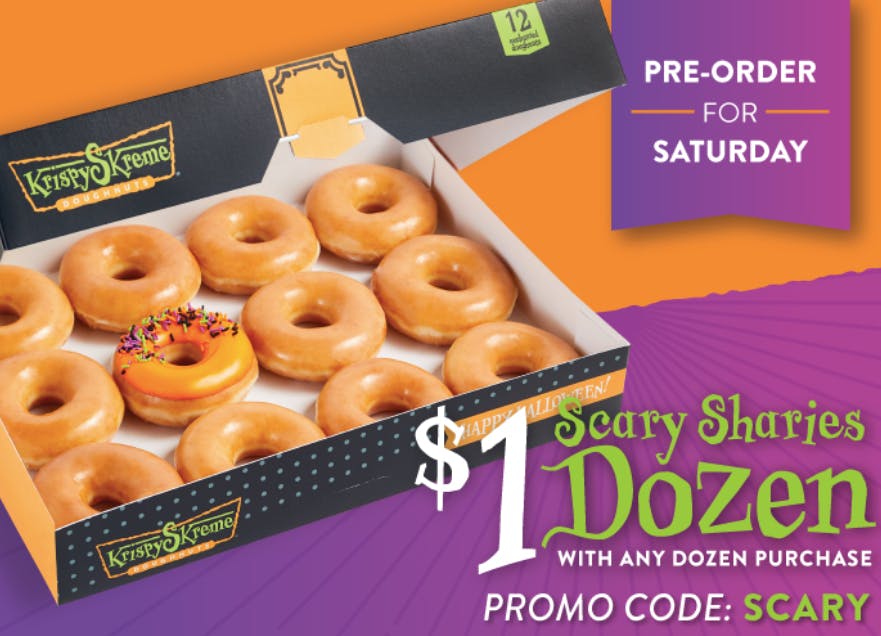 krispy kreme halloween original glazed dozen promotional photo