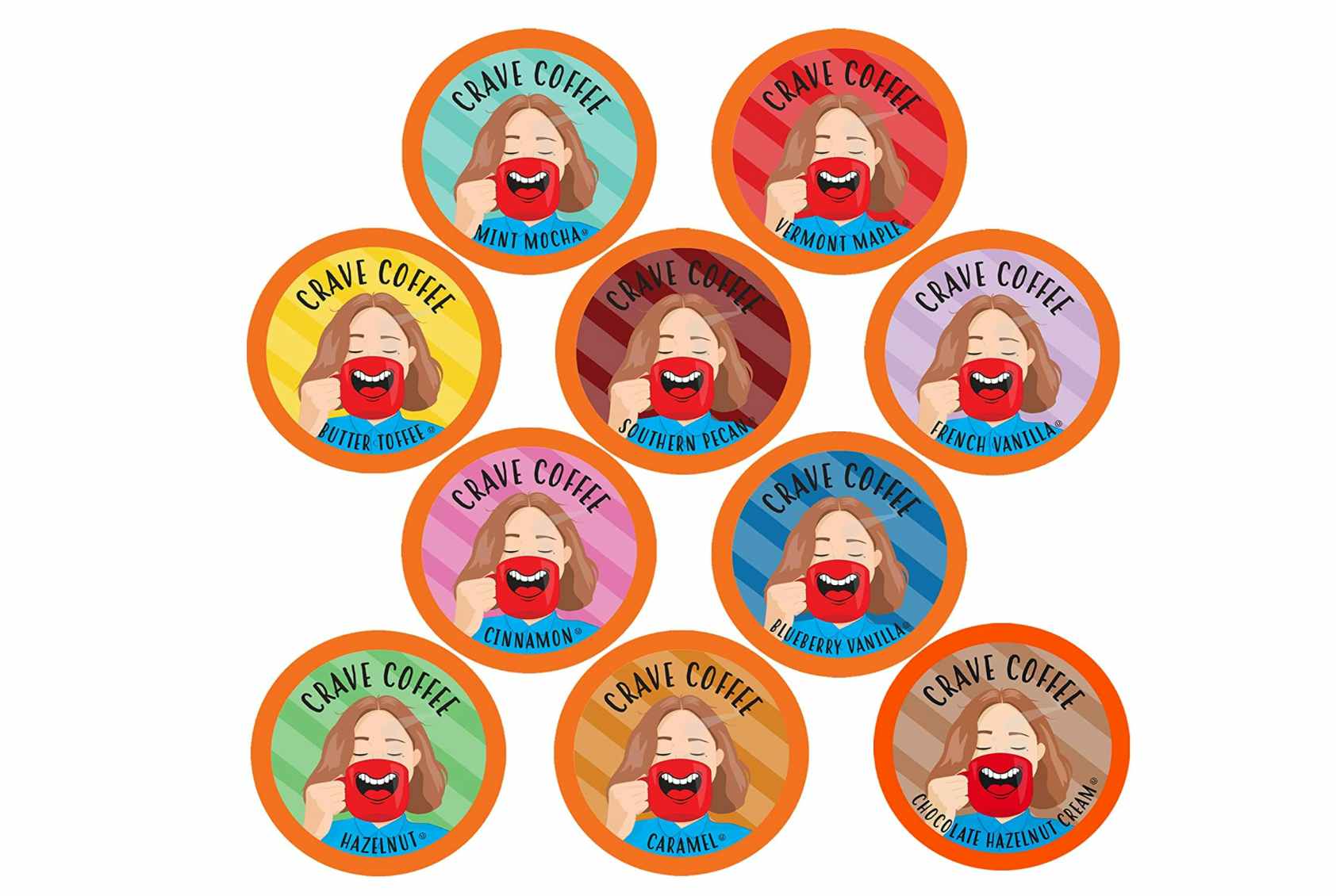 Crave Coffee Flavored Coffee Pods Sampler