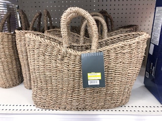 studio mcgee braided basket on a target shelf