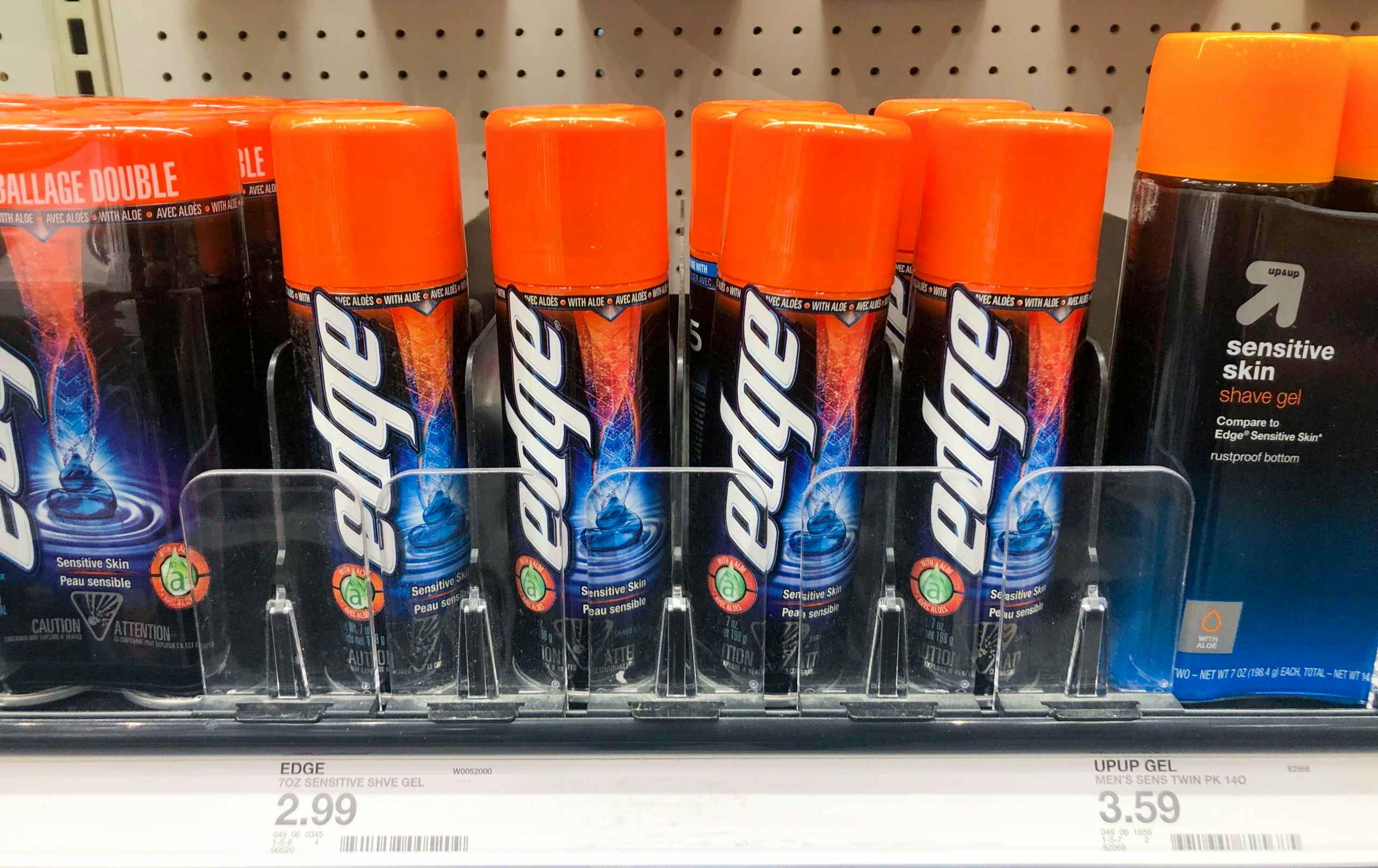target edge shave gel on shelf