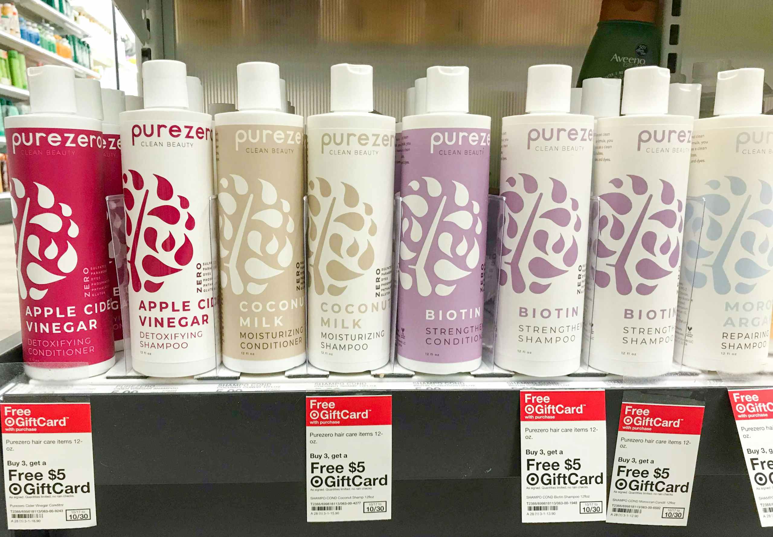 target purezero shampoo and conditioner on shelf