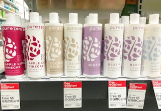 target purezero shampoo and conditioner on shelf