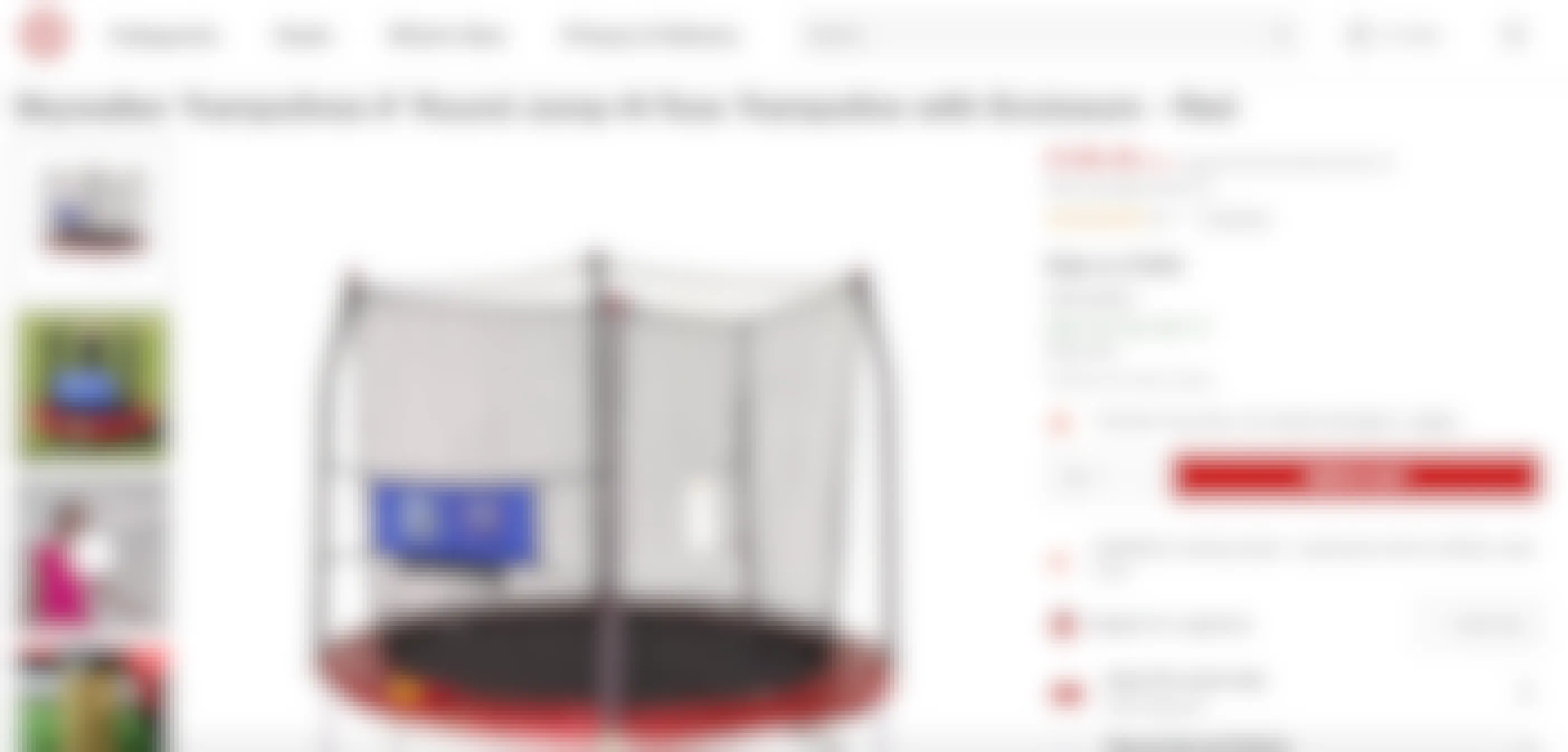 A screenshot of a Skywalker Trampoline product page on Target's website.