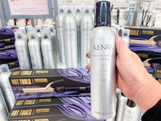 kenra hair products being held