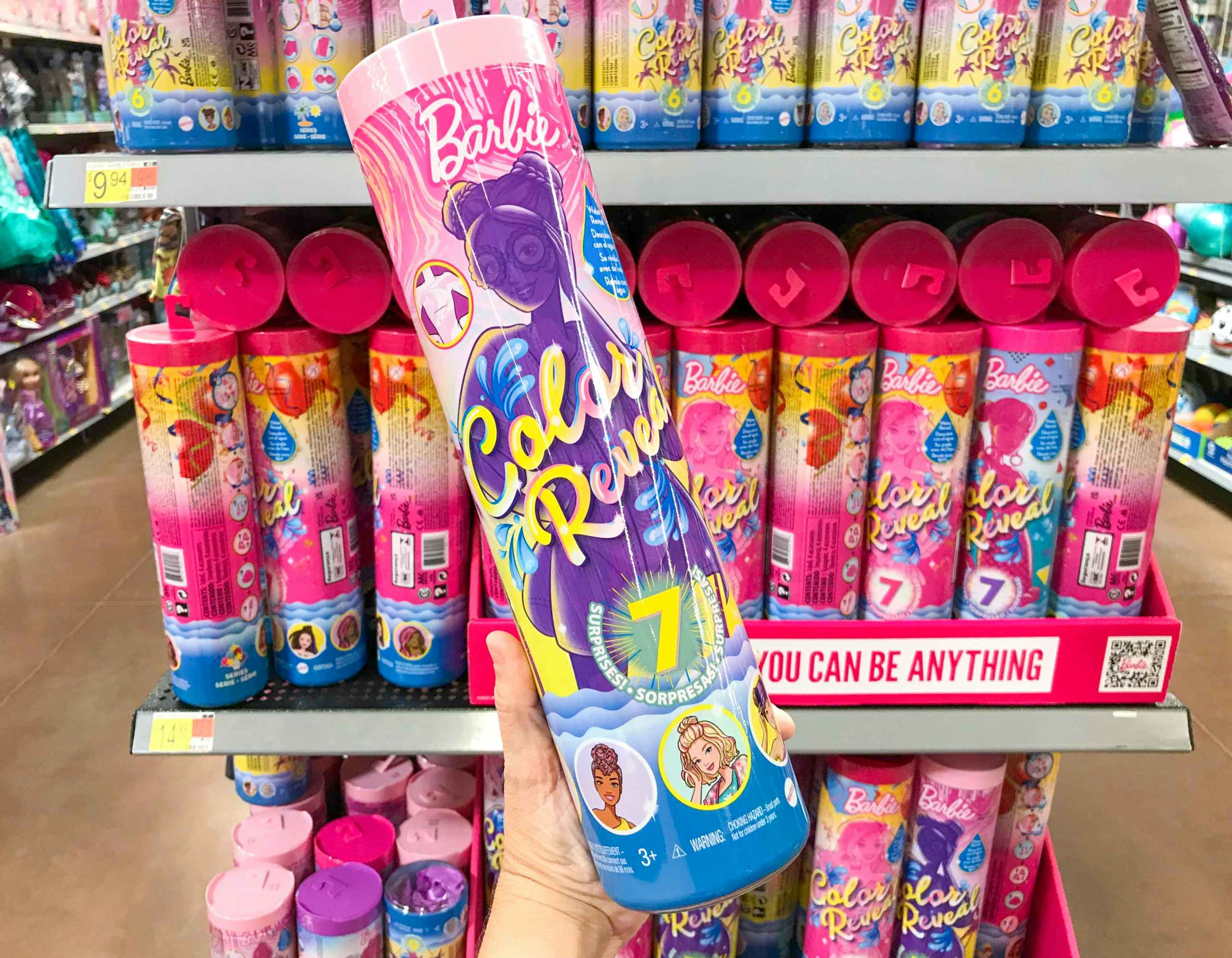 walmart barbie color reveal hand holding