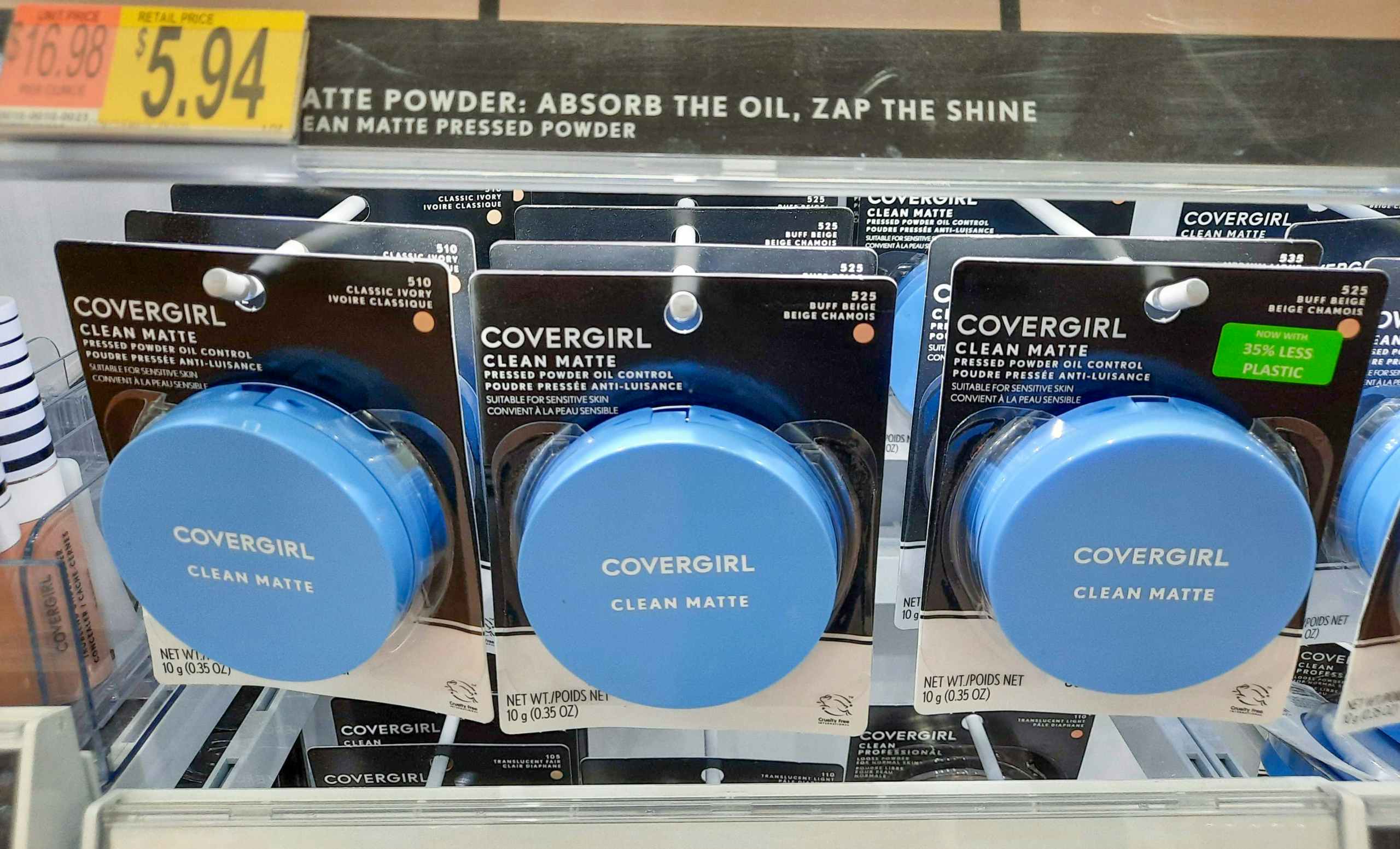 walmart covergirl clean matte pressed powder on shelf