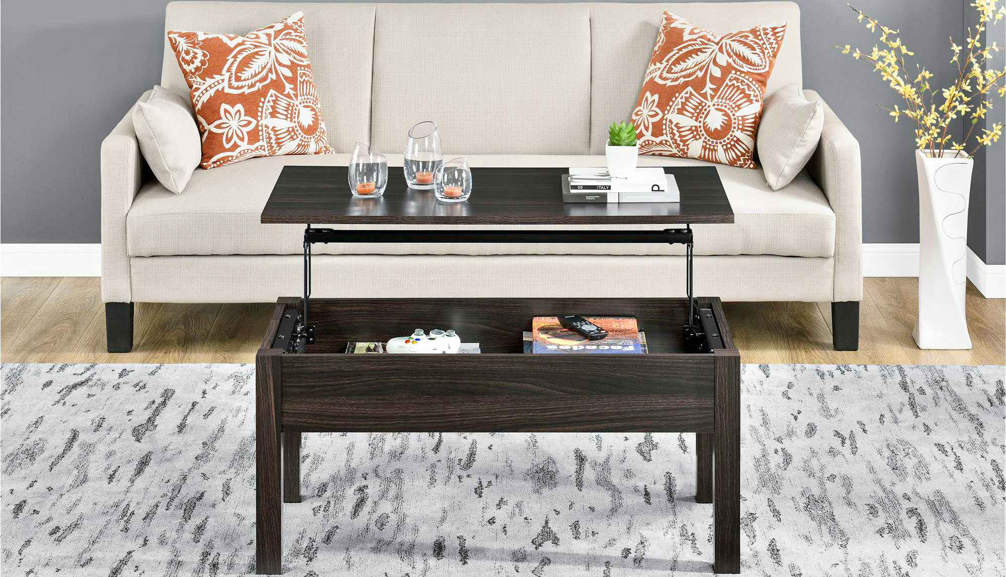 walmart mainstays lift top coffee table in espresso