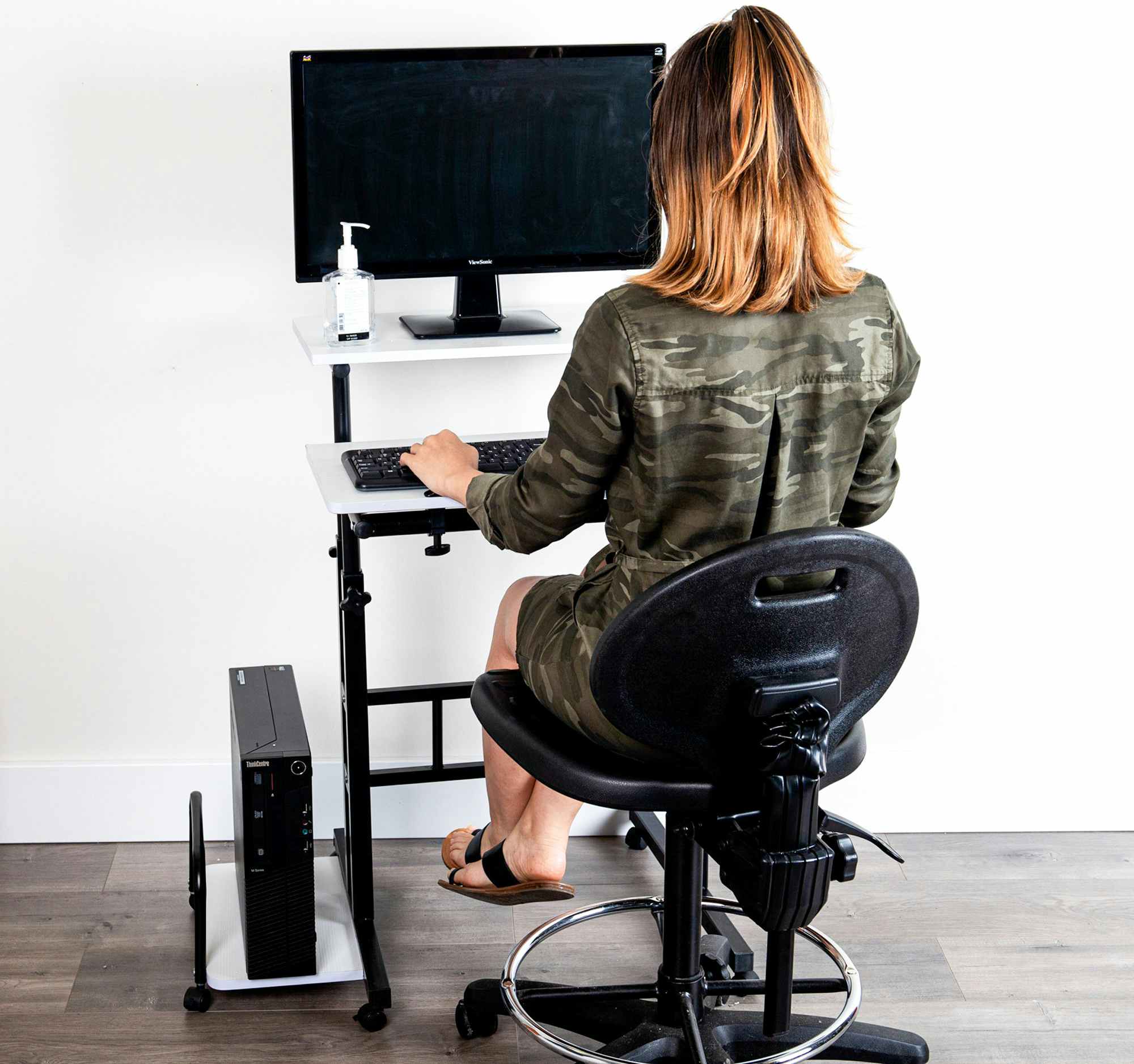 walmart mind reader standing desk in white