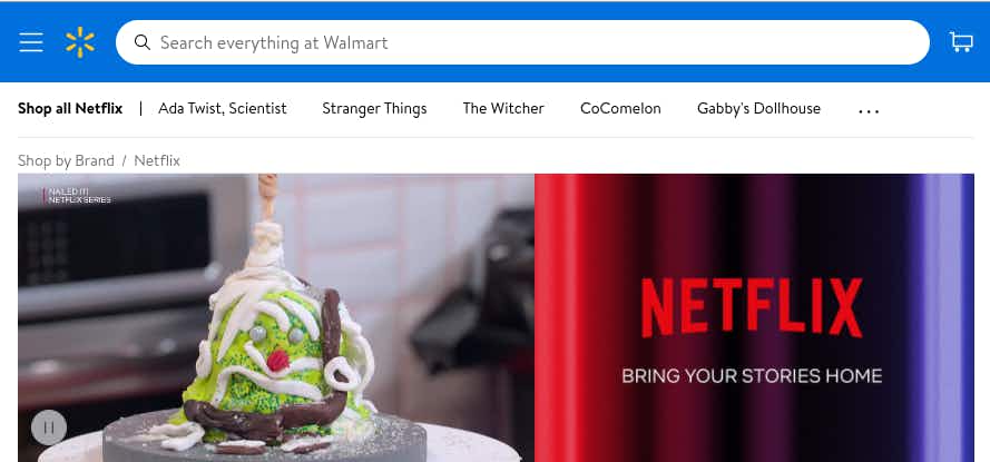 Walmart Netflix hub homepage