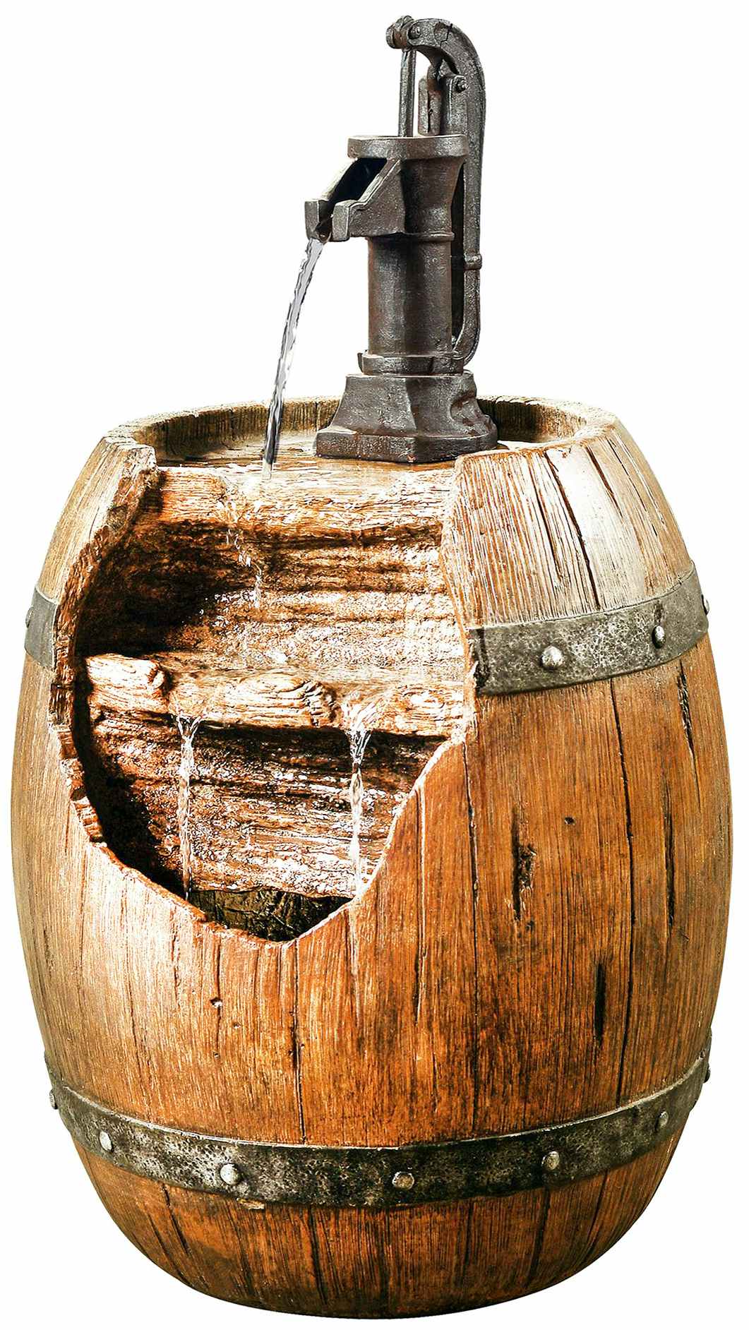 walmart peaktop barrel fountain on white