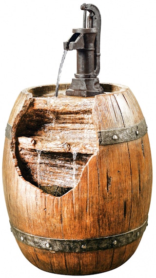 walmart peaktop barrel fountain on white