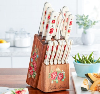 walmart pioneer woman knife set floral