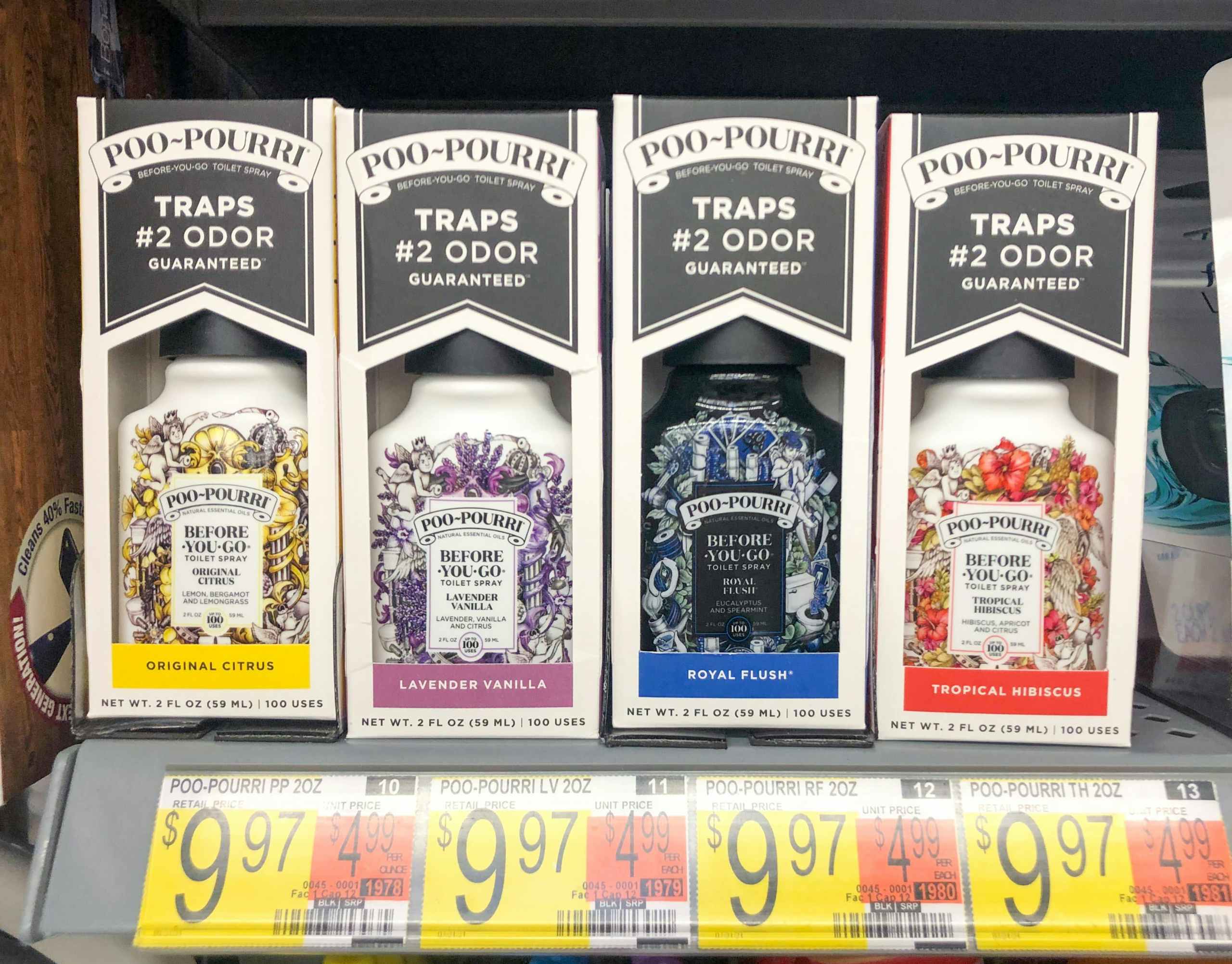 walmart poo pourri toilet spray on shelf