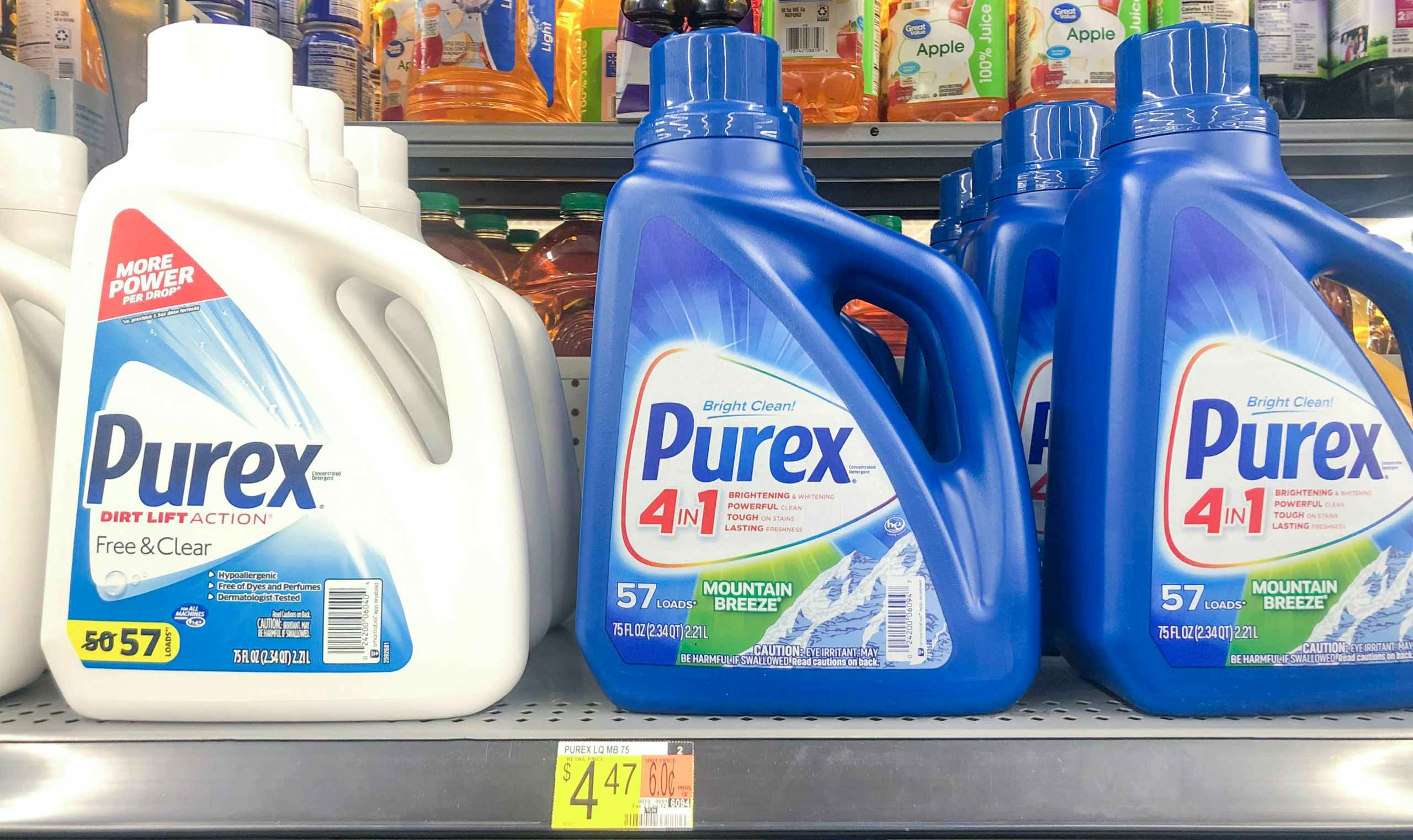 walmart purex detergent on shelf