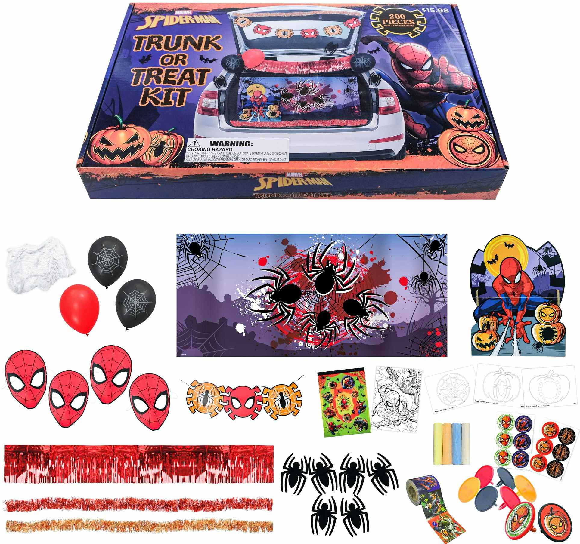 walmart spiderman trunk or treat kit