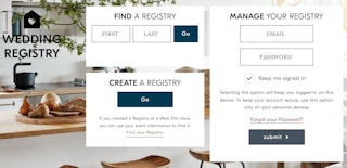 West Elm registry page