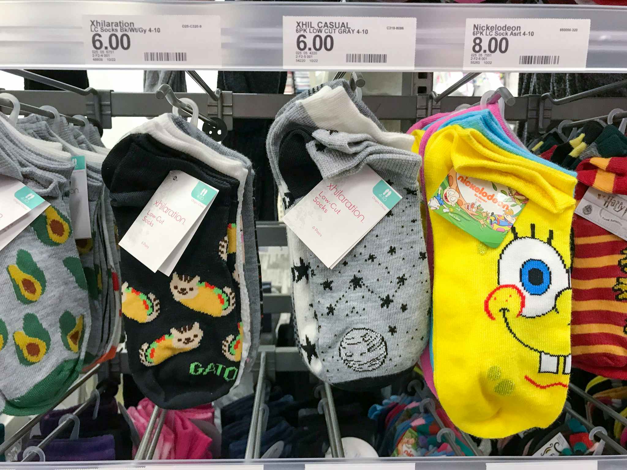 women's socks on a target shelf